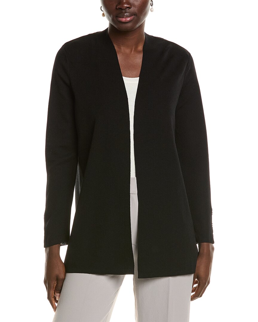 Anne Klein Malibu Open Front Cardigan In Black