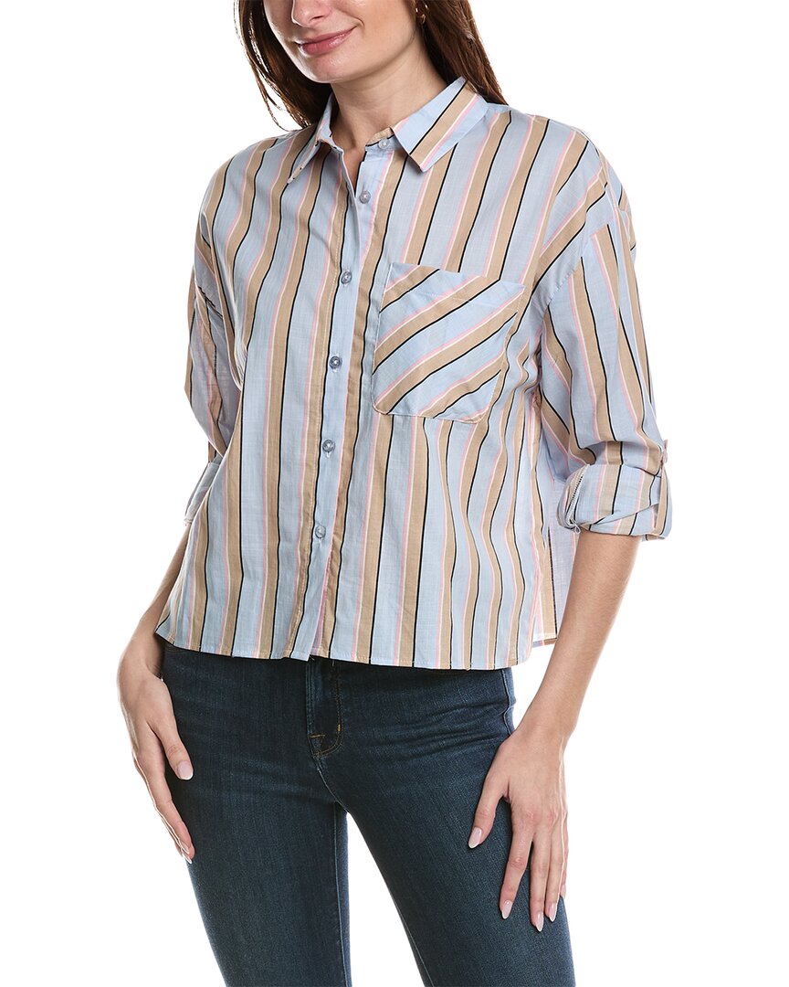 Laundry By Shelli Segal Cropped Shirt In Blue