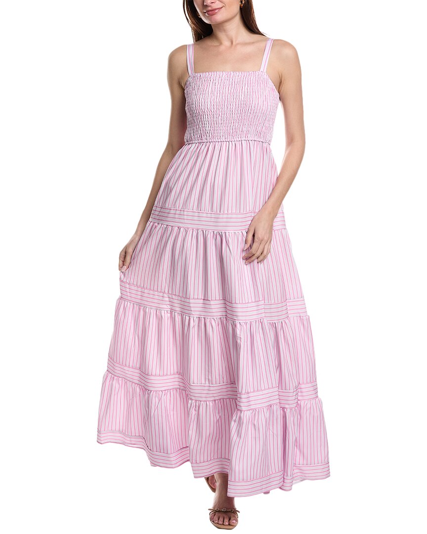 Shop Maison Maar Smocked Maxi Dress In Pink
