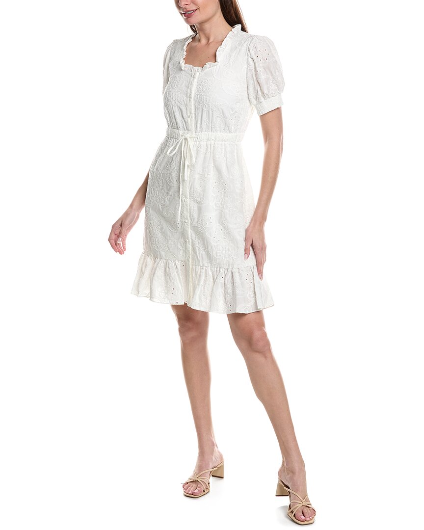 Shop Nanette Lepore Nanette  Olivia Eyelet Mini Dress In White