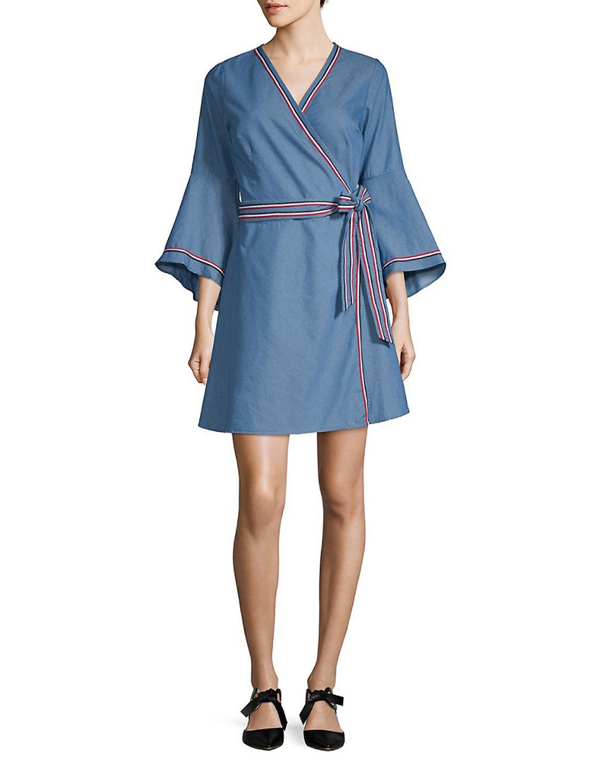 Image of Stellah Racer Stripe Wrap Dress