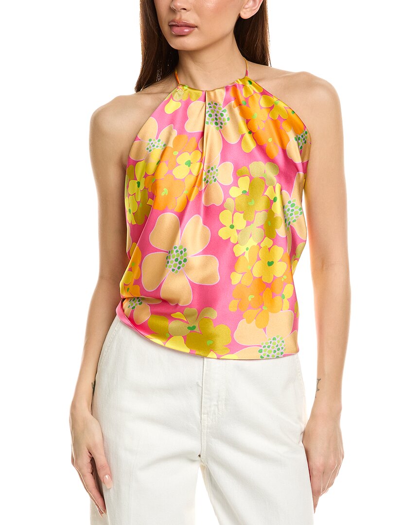 Flora Bea Nyc Silk Halter Top In Pink