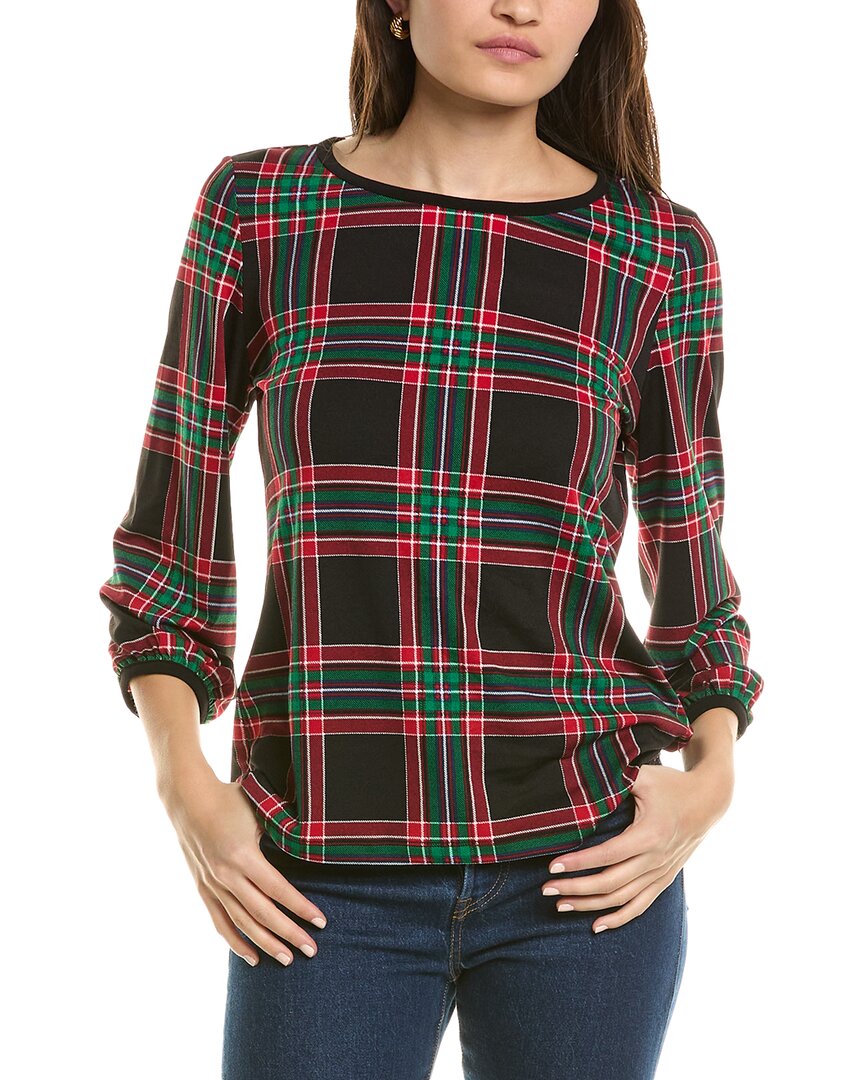 Jones New York 3/4-puff Sleeve Blouse In Red