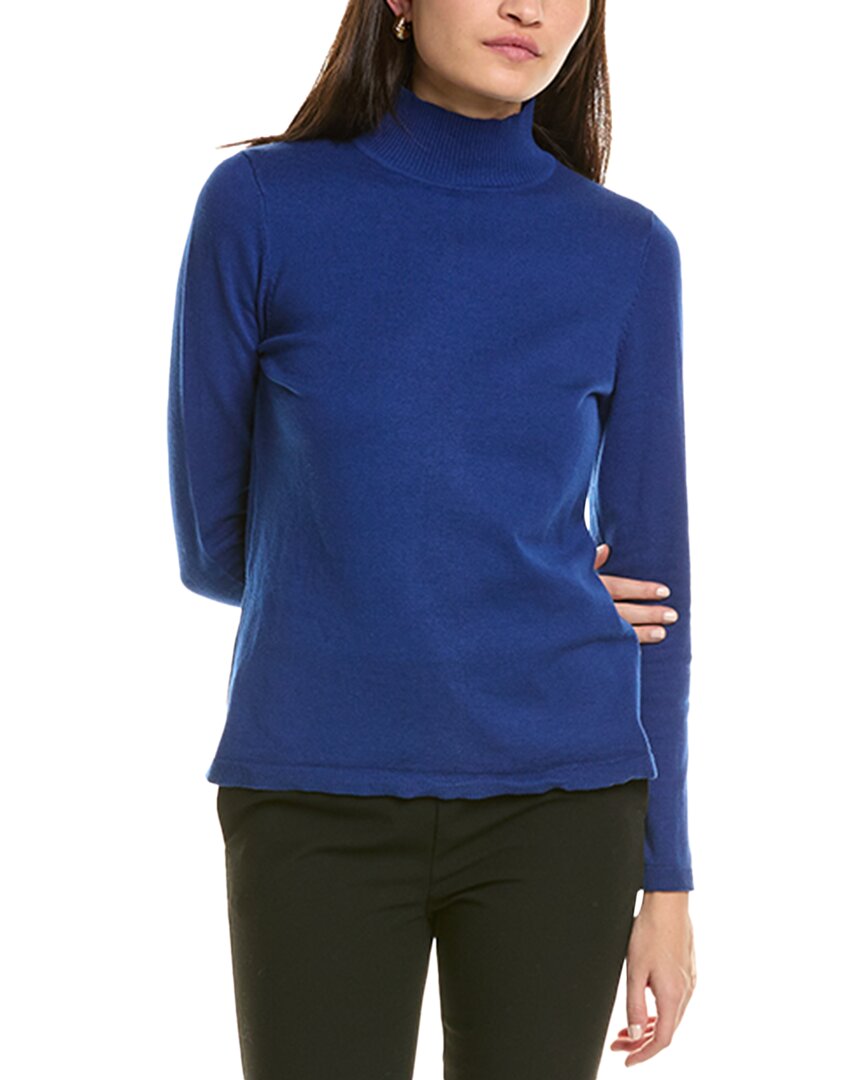 Shop Jones New York Mock Neck Sweater In Blue