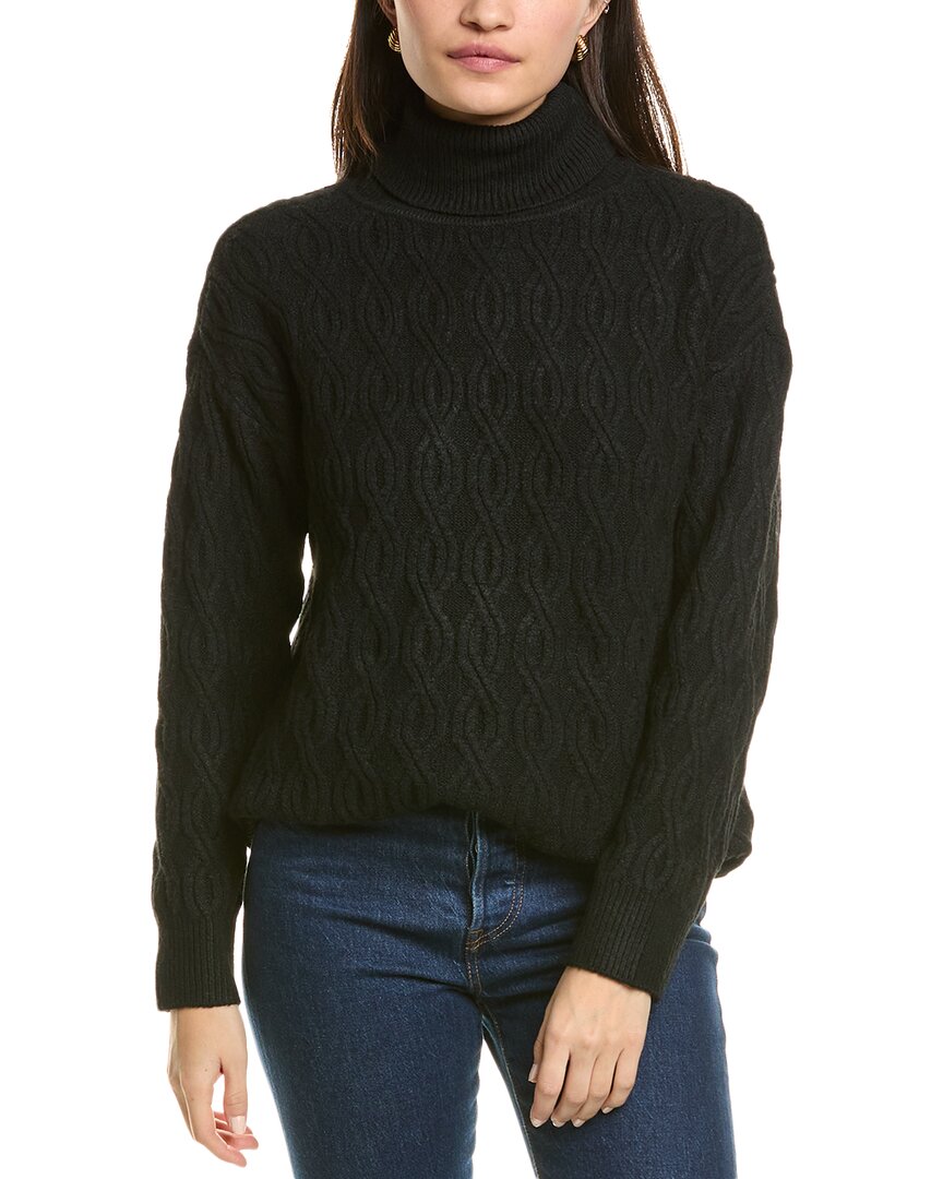 Jones New York Twisted Cable Turtleneck Sweater In Black