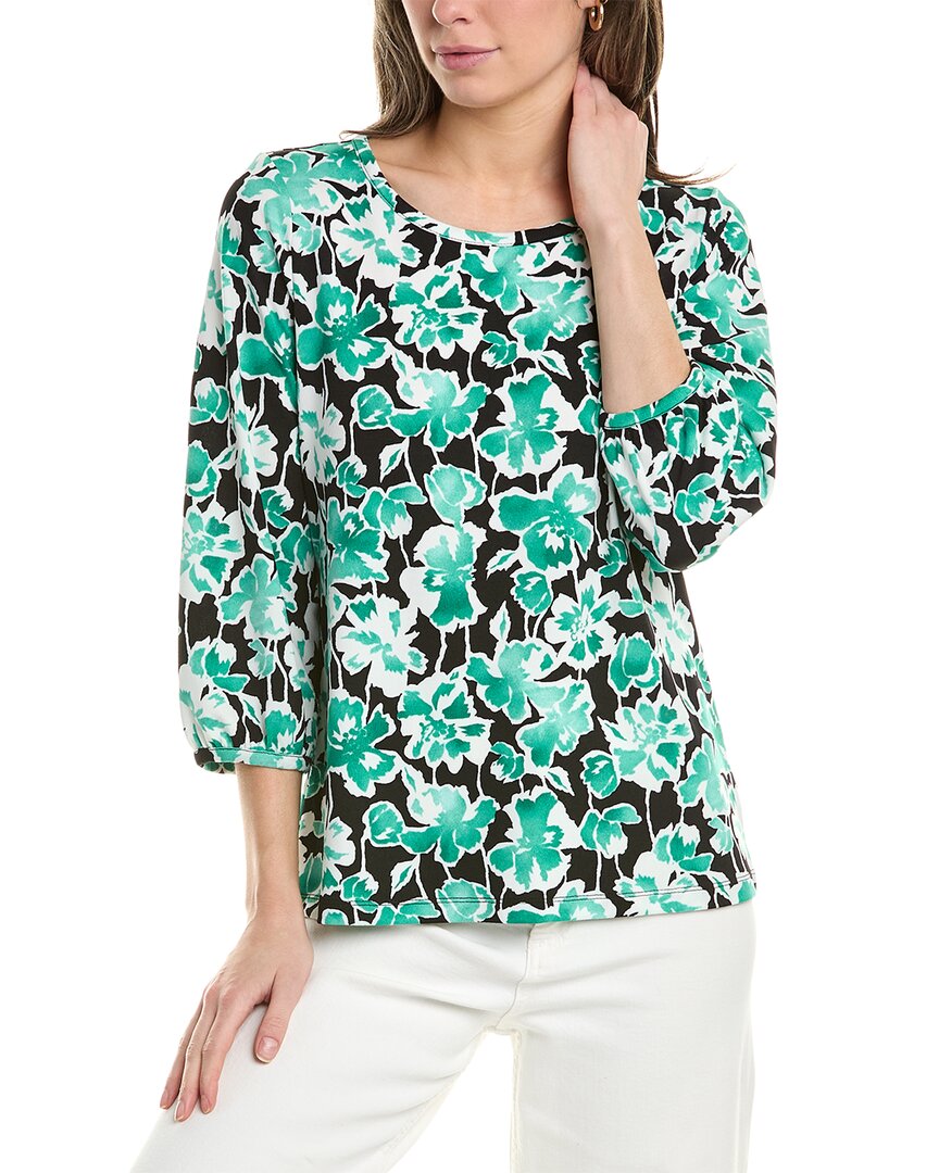 Jones New York Puff Cuff Top In Black