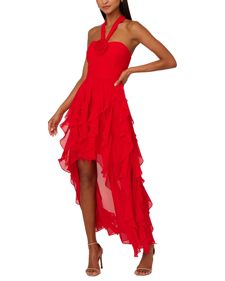 ADRIANNA EVE ADRIANNA BY ADRIANNA PAPELL EVE MESH HALTER DRESS