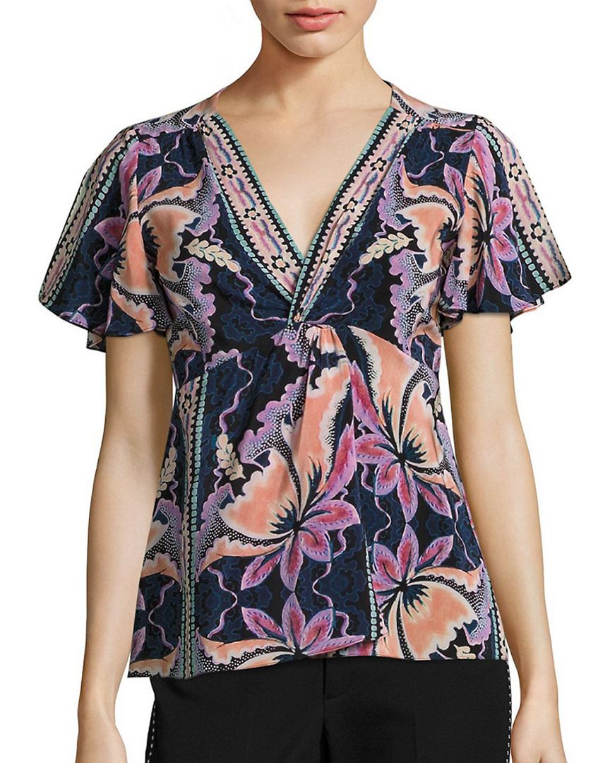 Image of Nanette Lepore Venus Floral-Print Silk Top