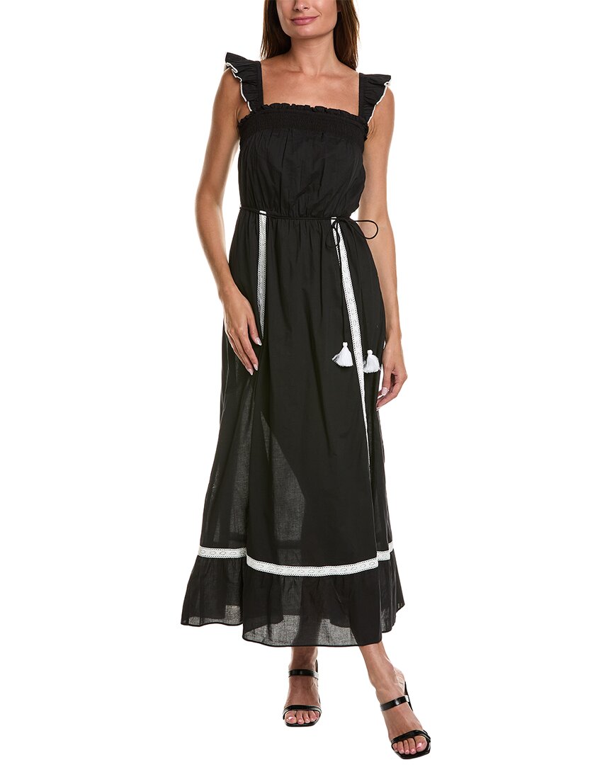 Garrie B Smocked Maxi Dress In Black