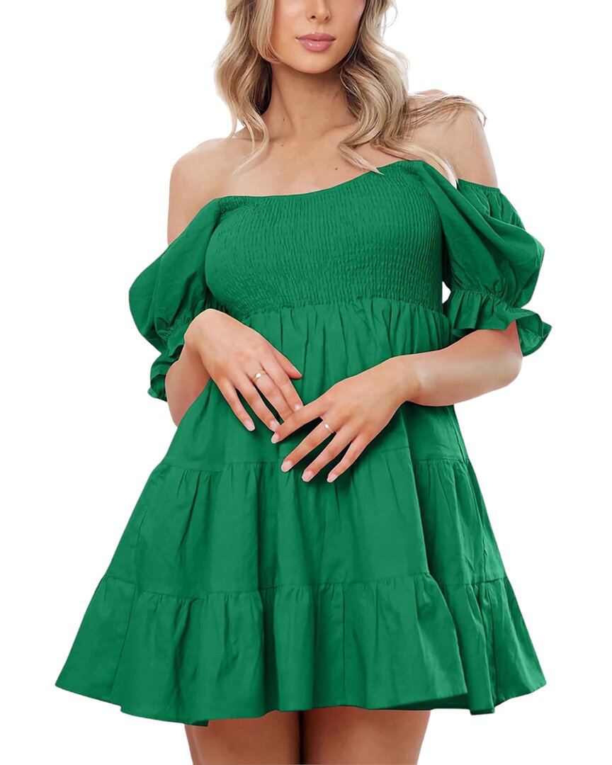 Vera Dolini Mini Dress In Green