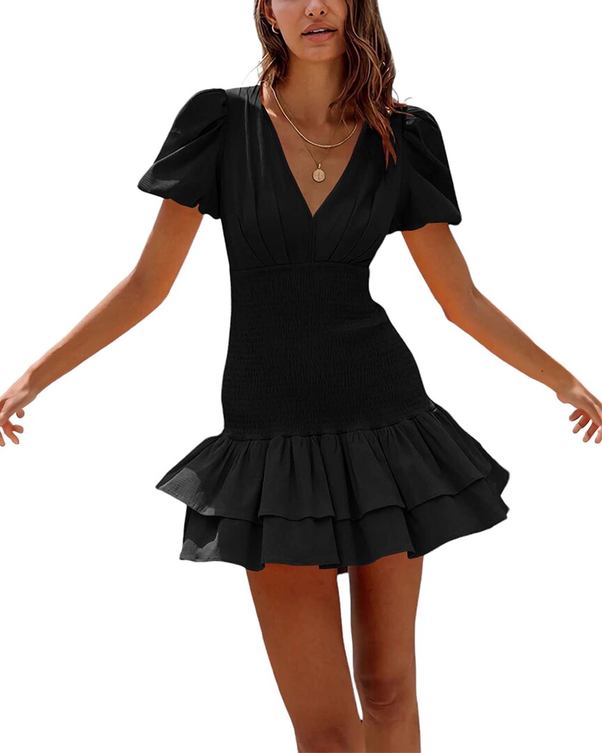 Vera Dolini Mini Dress In Black