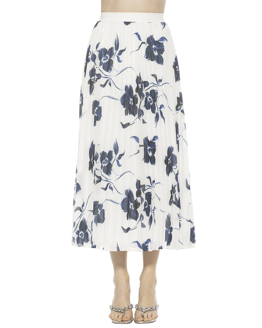 Alexia Admor Kesia Midi Chiffon Pleated Skirt In White