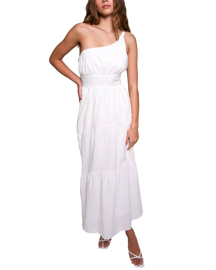 Hutch Braylan Linen-blend Maxi Dress In White