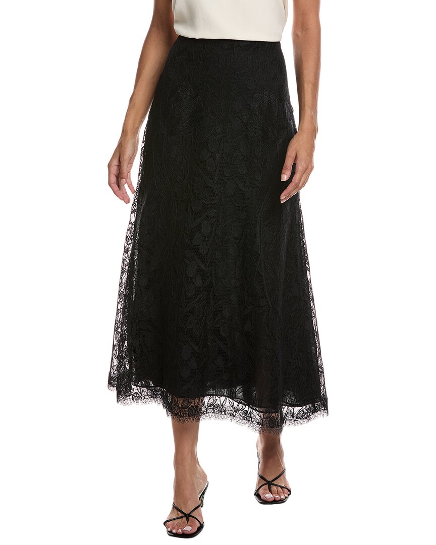 Lela Rose Tulip Lace Skirt In Black
