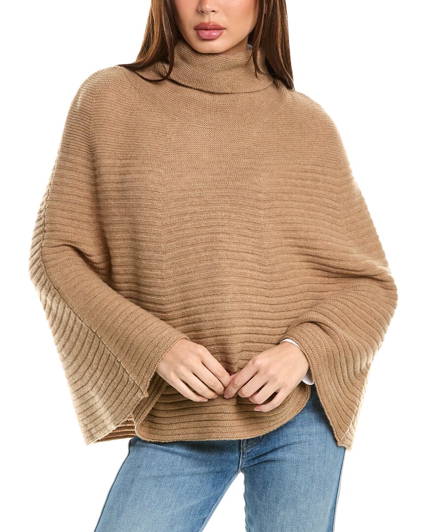 Forte Cashmere Cowl Wool & Cashmere-blend Poncho In Brown