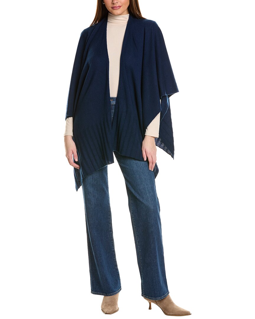 Forte Cashmere Featherweight Cashmere Ruana In Navy