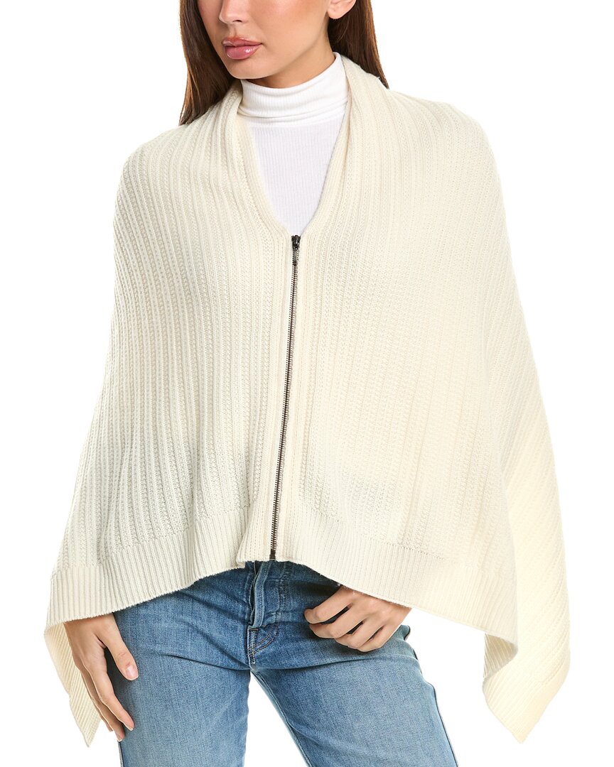 Forte Cashmere Wool & Cashmere-blend Poncho In White