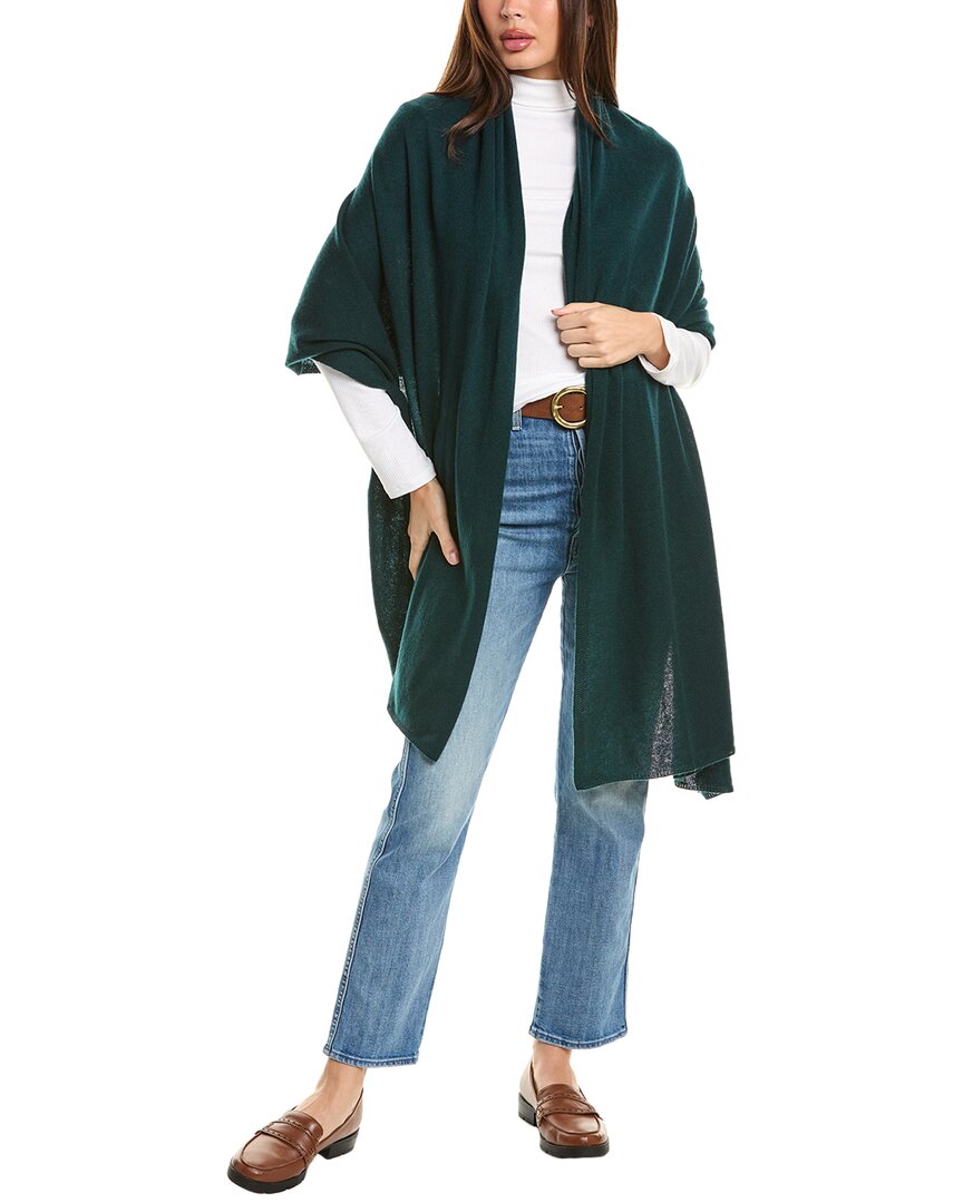 Forte Cashmere Travel Cashmere Wrap In Green