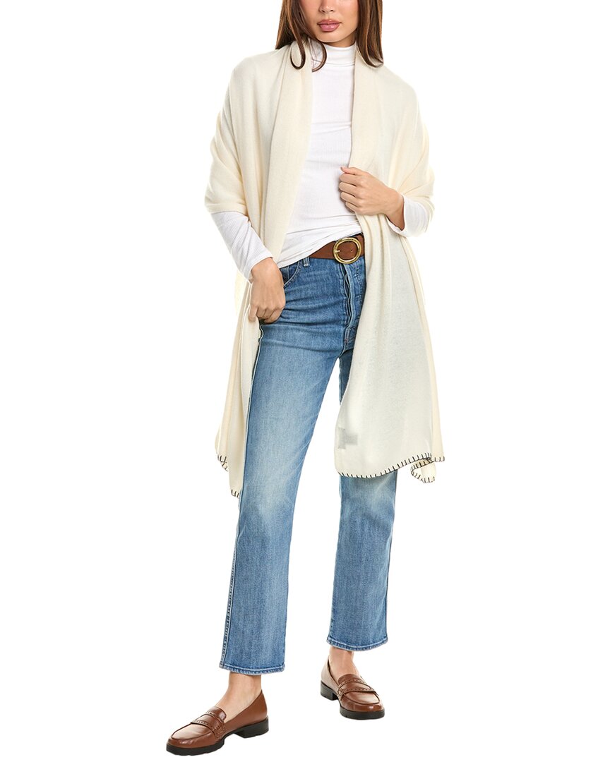 Forte Cashmere Travel Cashmere Wrap In White