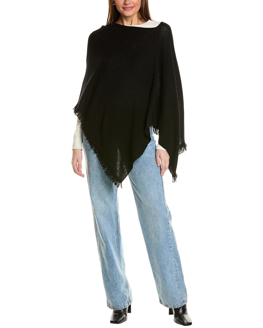 Hannah Rose Fringe Wool Topper In Black