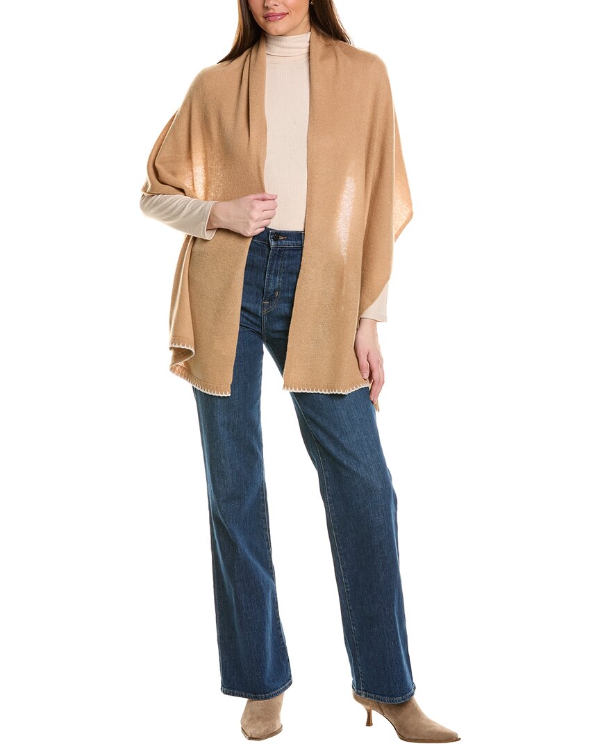 Hannah Rose Luxe Mini Cashmere Travel Wrap In Brown