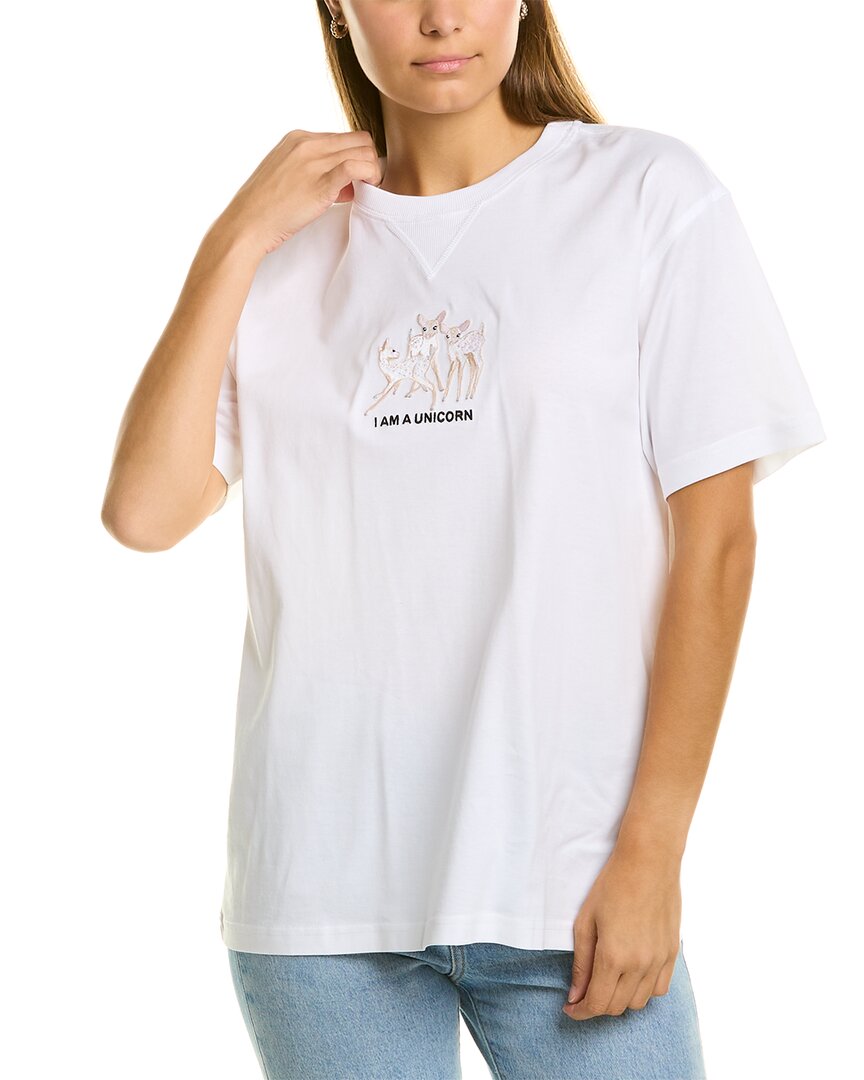 Shop Burberry Oversized T-shirt In White