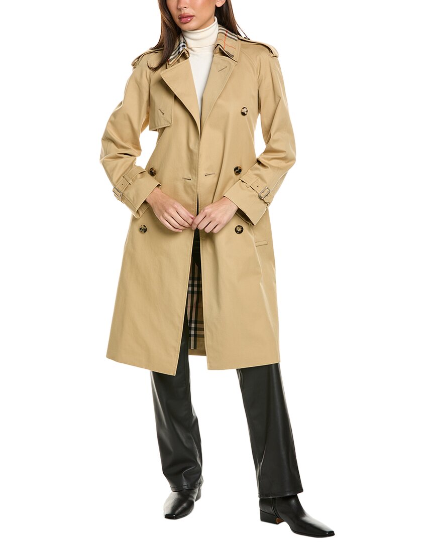 Burberry Long Detachable Collar Gabardine Trench C In Multi