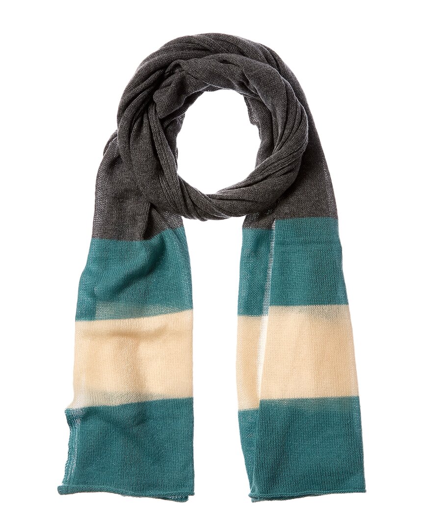 Portolano Striped Lurex Cashmere Wrap In Grey