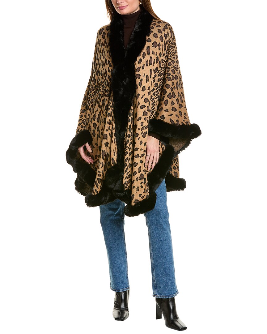 Saachi Cheetah Pattern Cape In Black