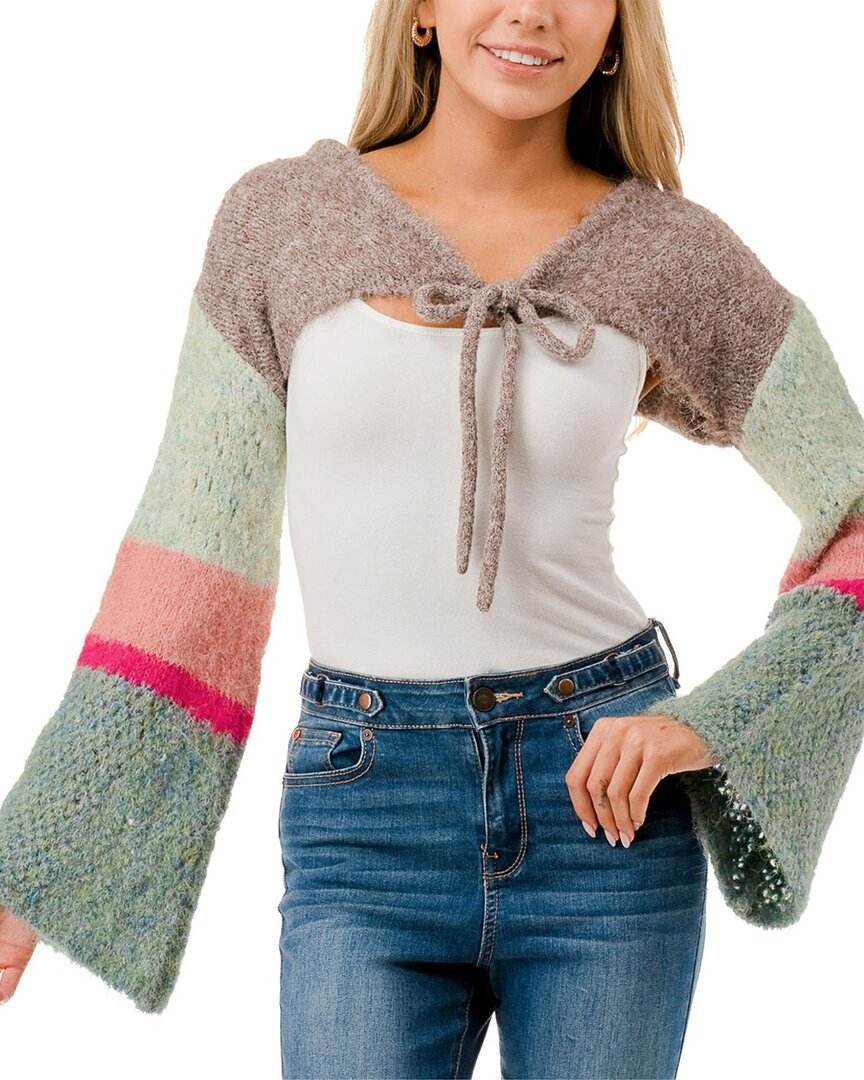 Marcus Adler Knit Bolero Wool-blend Shrug In Green