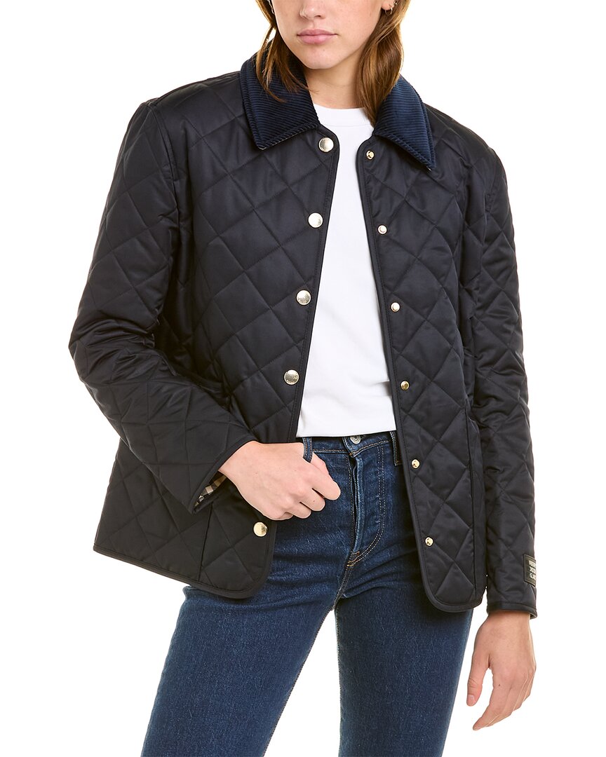 Burberry Belted Quilted Down Jacket In Black