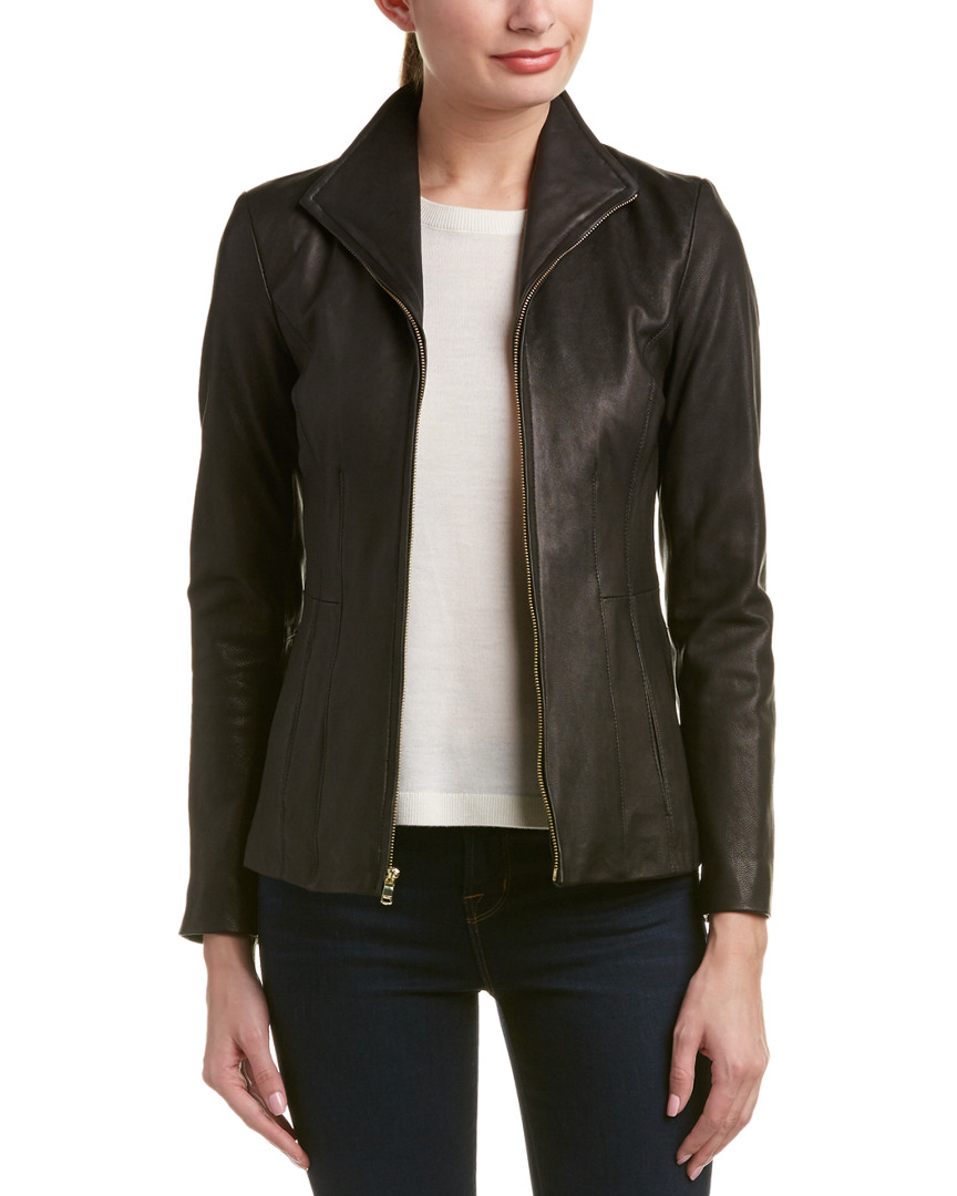 Cole Haan Leather Jacket In Nocolor | ModeSens