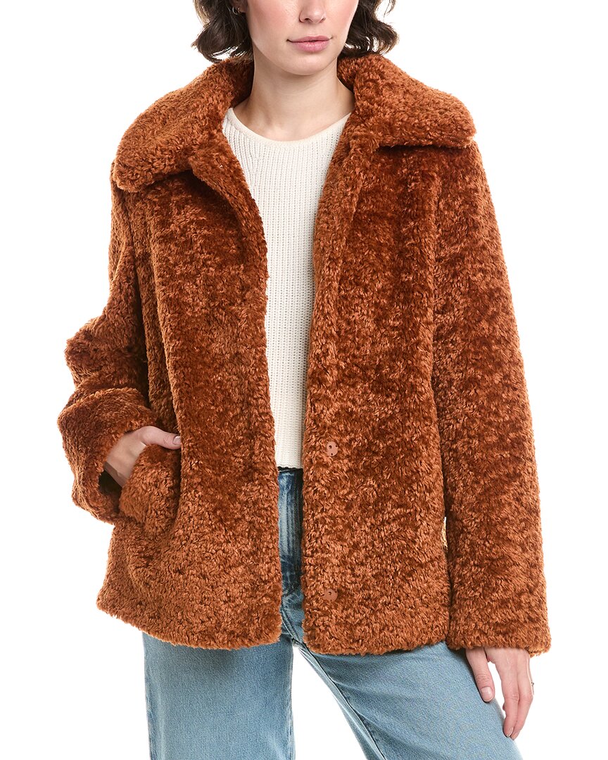Sam Edelman Butter Teddy Jacket In Brown
