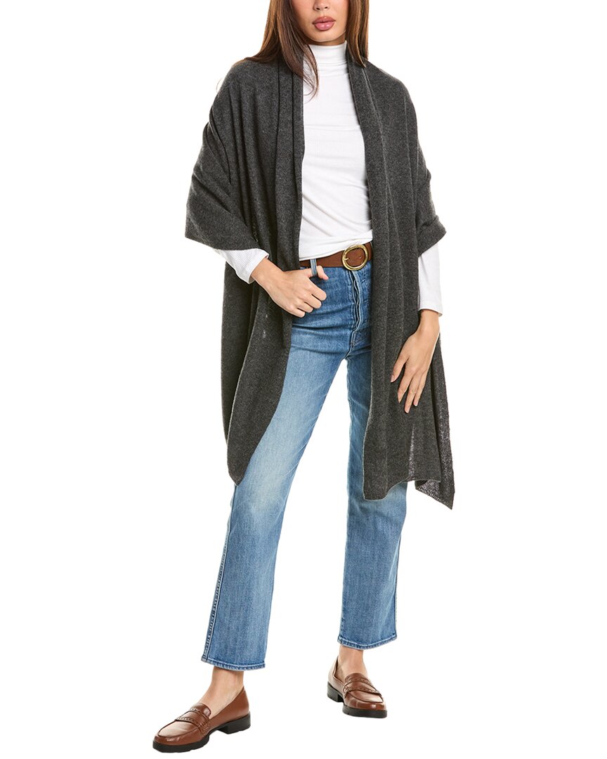 Forte Cashmere Travel Cashmere Wrap In Gray