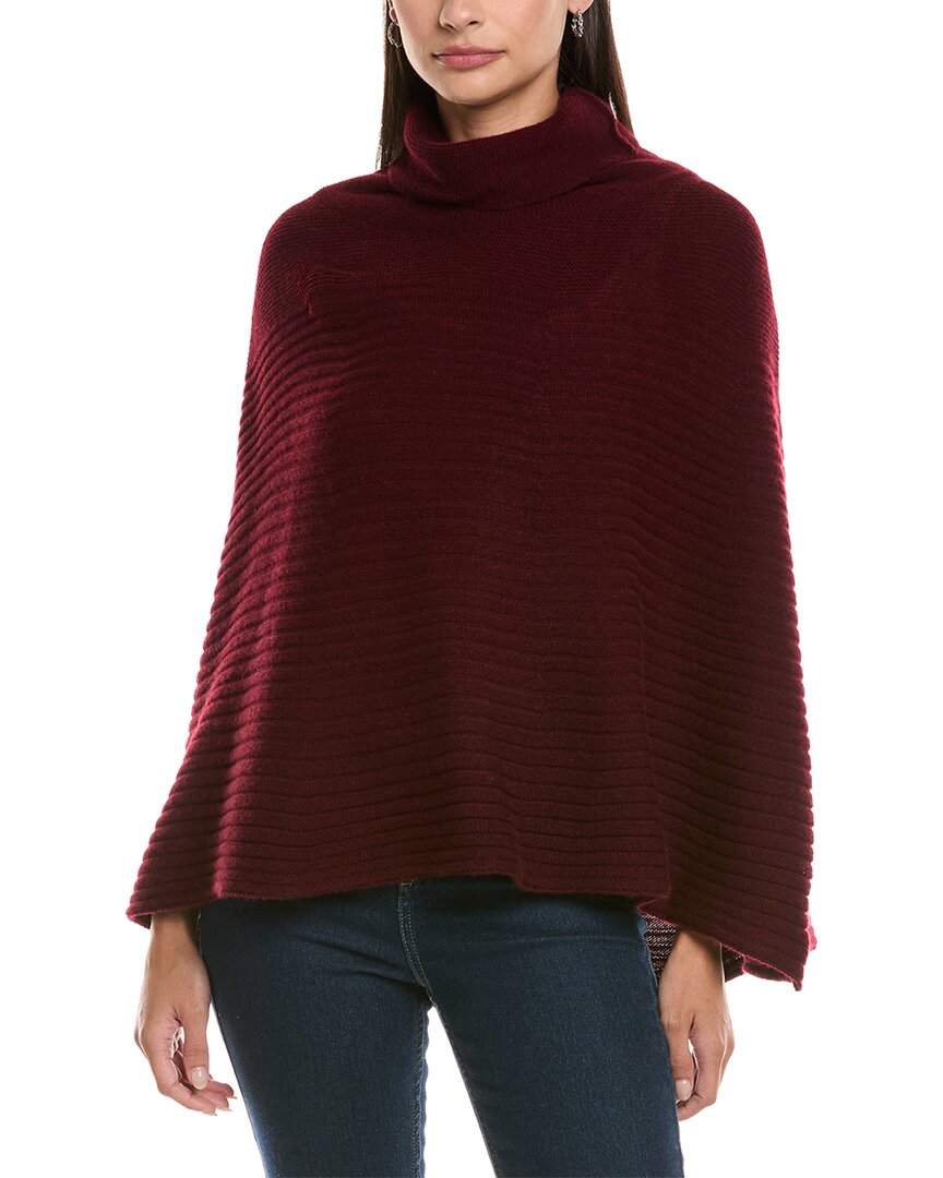 Forte Cashmere Circular Rib Cashmere & Wool-blend Poncho In Burgundy