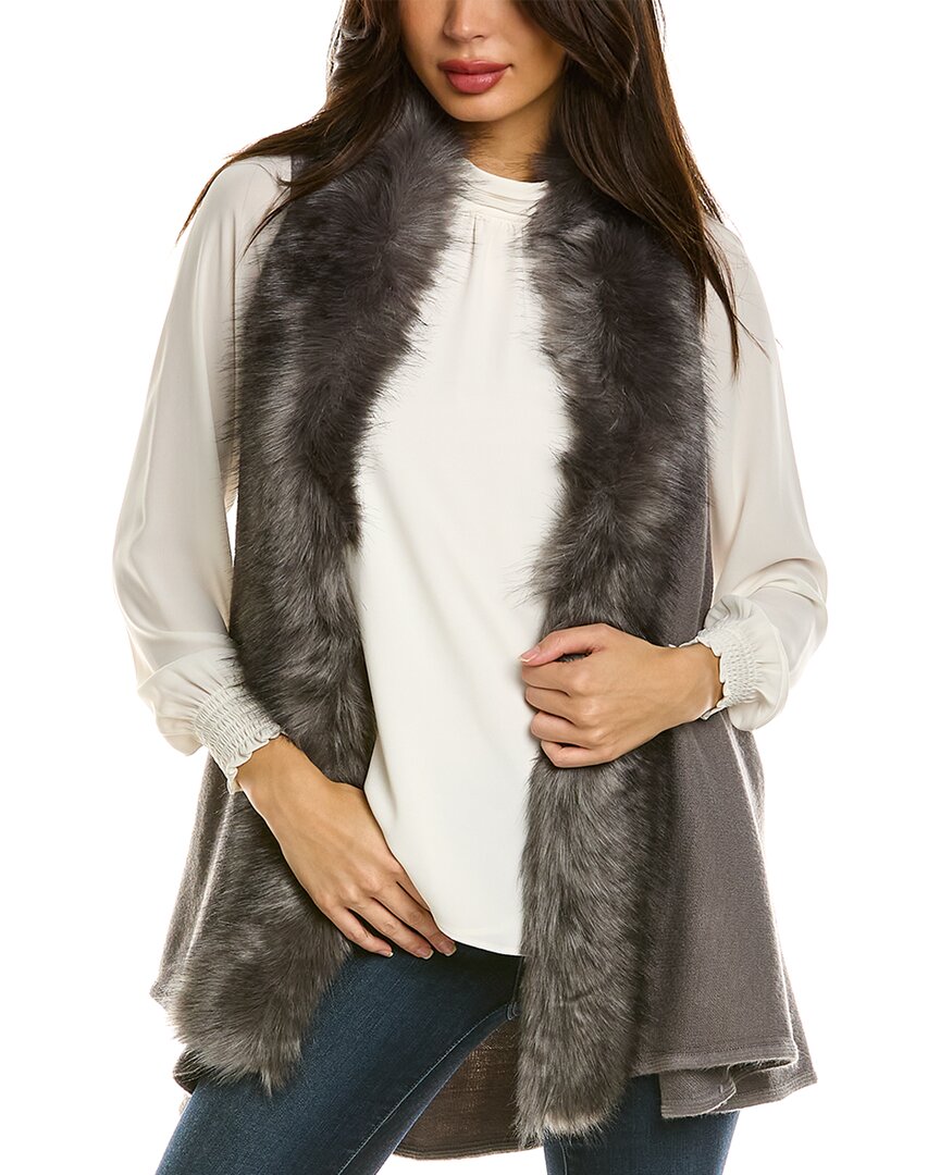 Surell Accessories Draped Vest In Grey