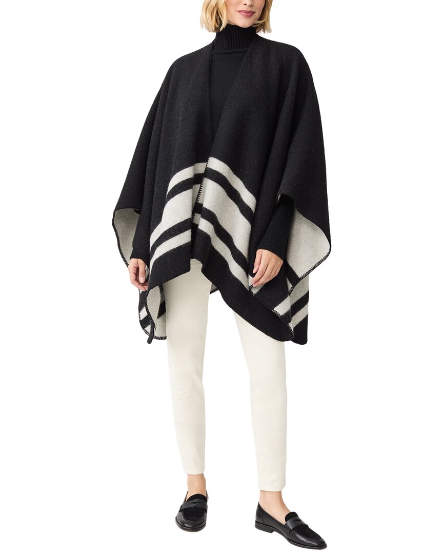 J.mclaughlin Deanna Wool & Cashmere-blend Poncho In Black