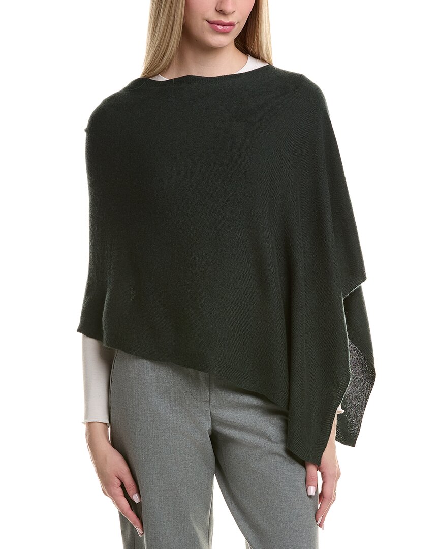 Sofia Cashmere Sofiacashmere Jersey Solid Wool & Cashmere-blend Poncho In Black