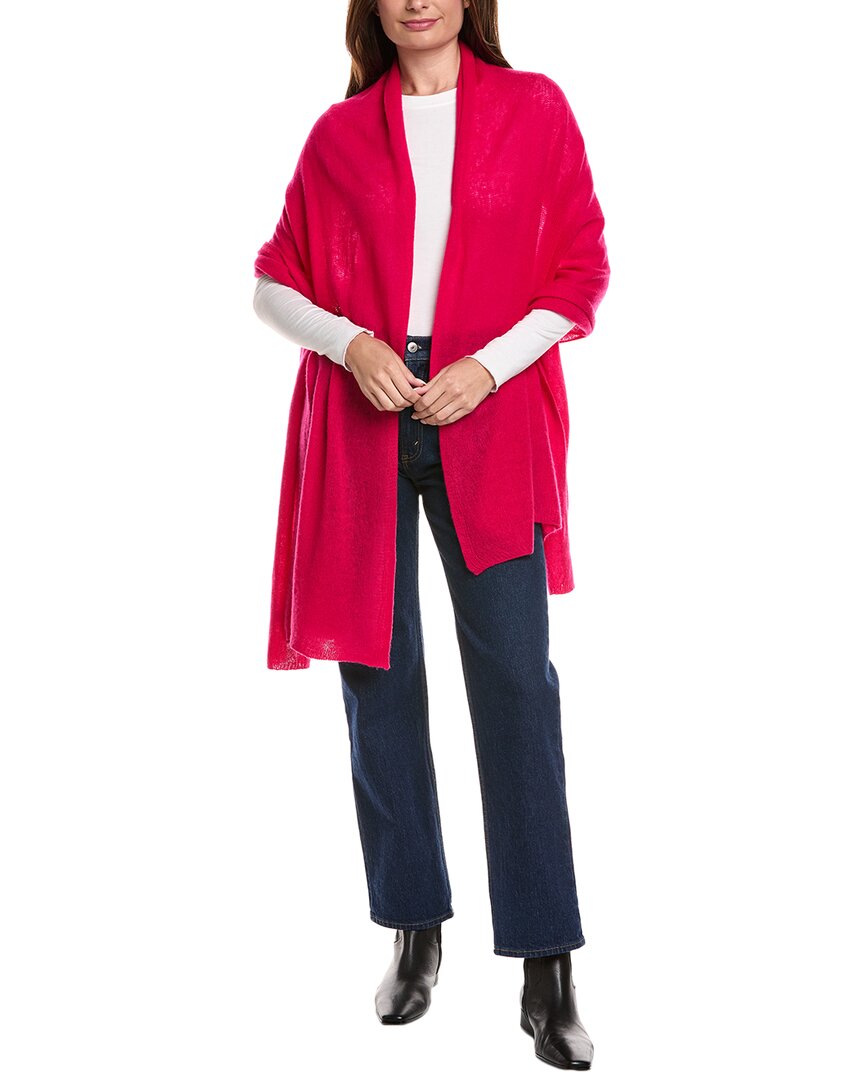 Amicale Cashmere Feather Weight Cashmere Travel Wrap In Pink