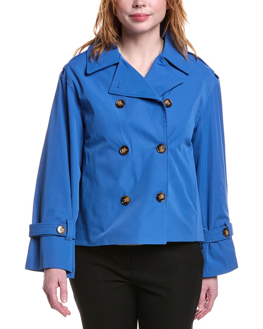 Nvlt Cropped Double-breasted Coat In Blue