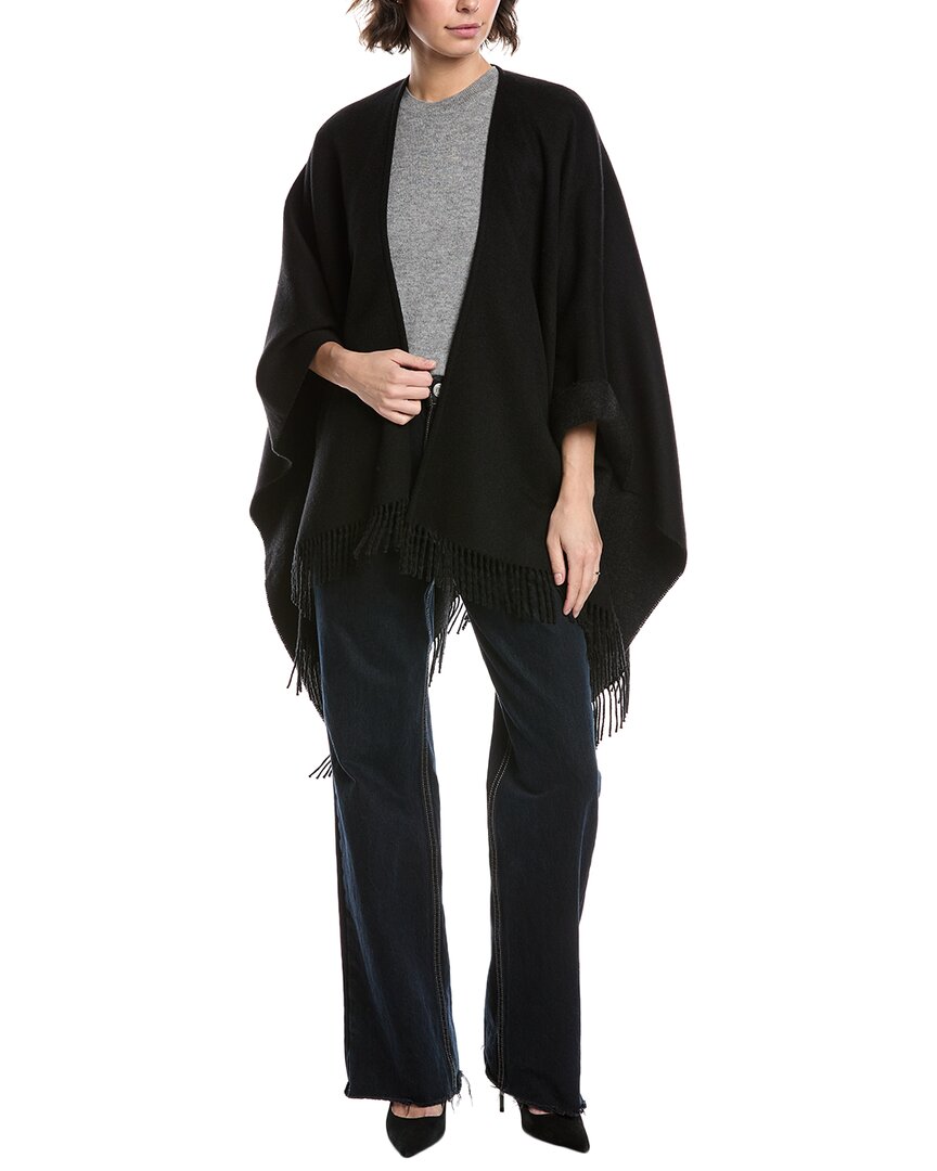 Vince Double-face Solid Cashmere Cape In Blue