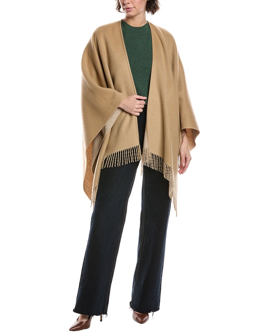 Vince Double-face Solid Cashmere Cape In Green