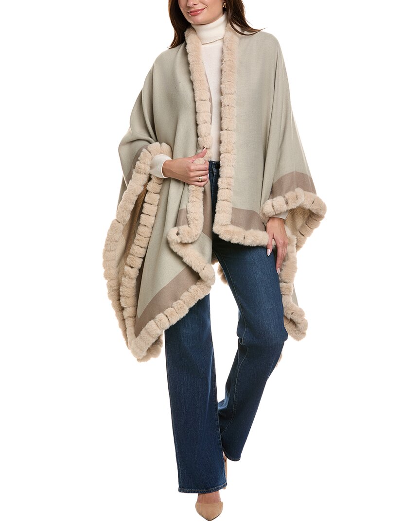 La Fiorentina Colorblocked Ruana In Neutral