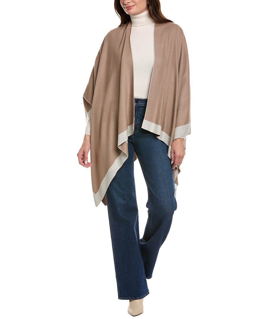 La Fiorentina Embellished Poncho In Brown