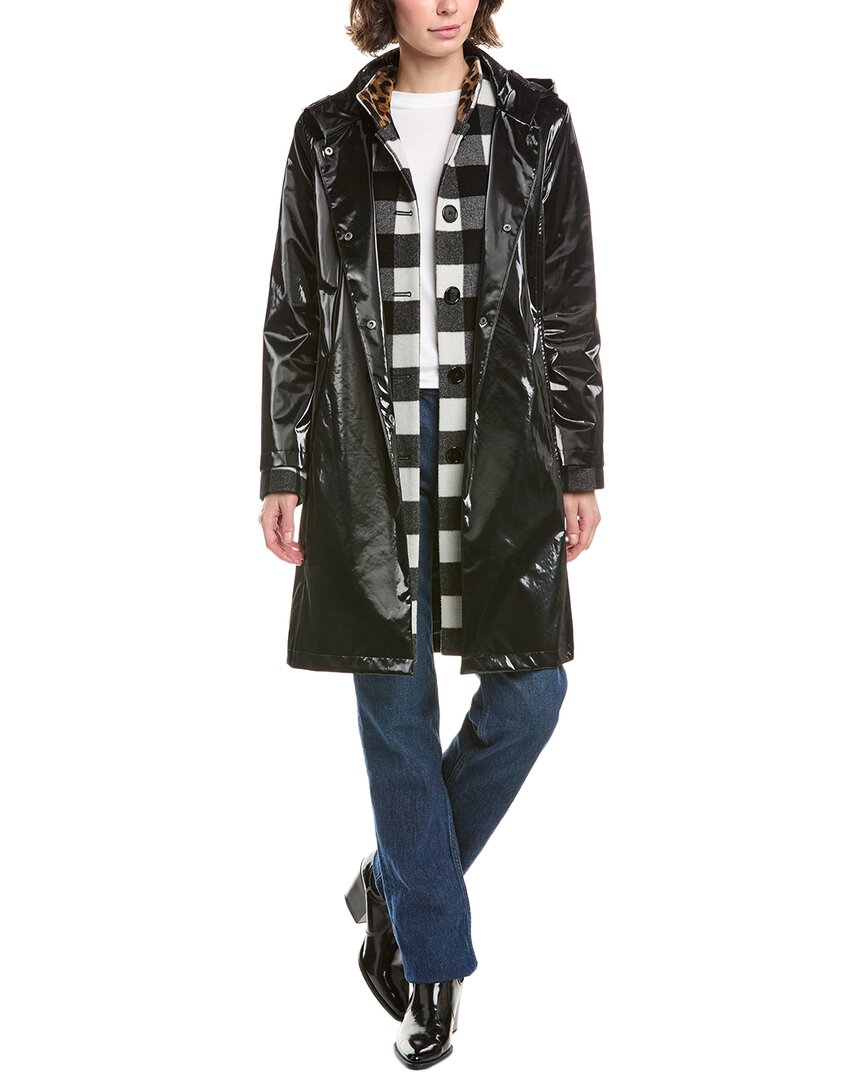 Jane Post 3-in-1 Wool-blend Trench Coat In Black