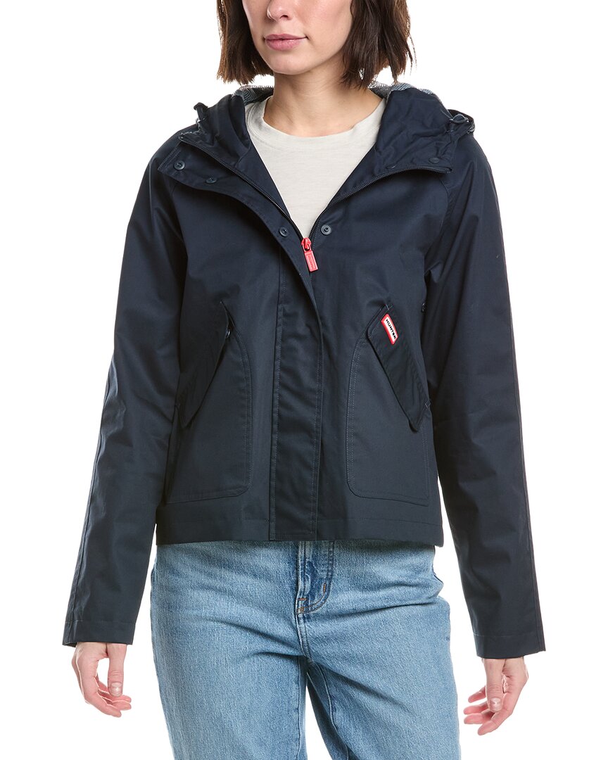 Hunter Short Rain Coat In Blue