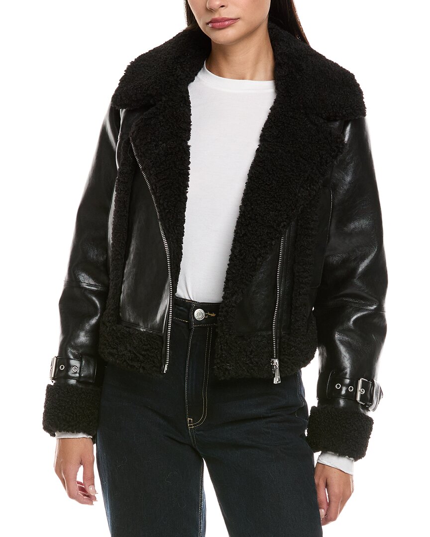 Apparis Jay Bonded Coat In Black