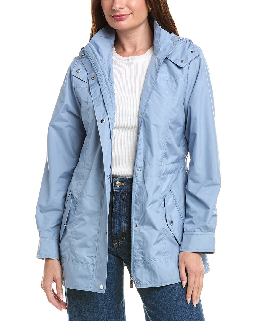 Nicole Miller Hooded Anorak In Blue