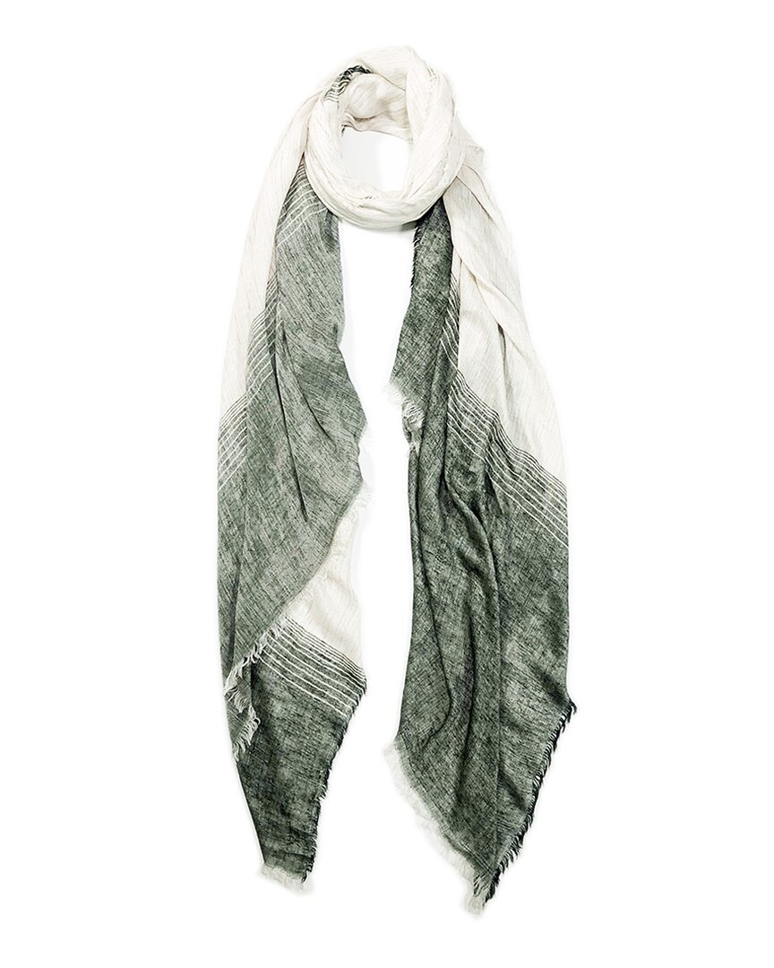 Blue Pacific Turkish 2-tone Linen-blend Scarf In Green