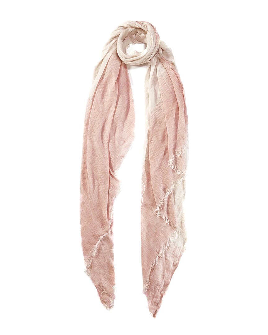 Blue Pacific Turkish 2-tone Linen-blend Scarf In Pink